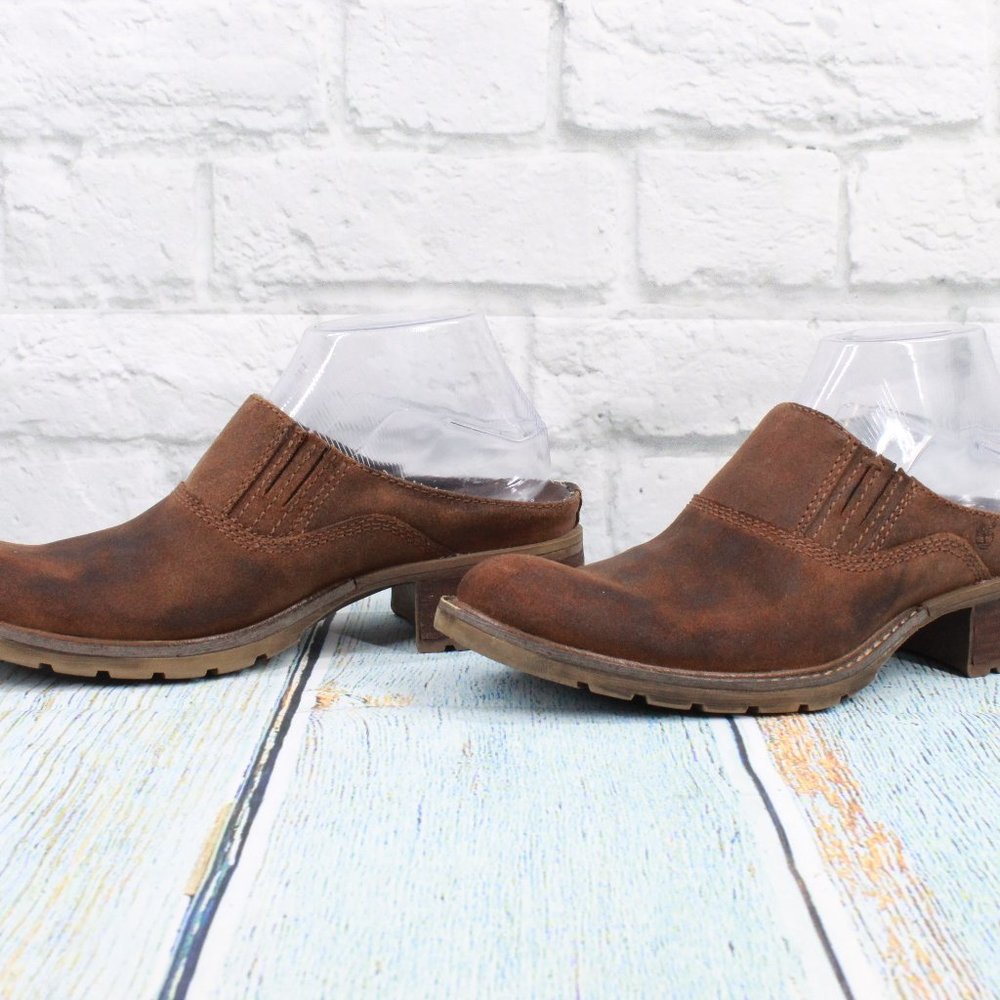 TIMBERLAND Leather Mule Clog Comfort Slip On 8 M - Picture 2 of 9